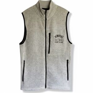 Coconut Creek Grey Ribbed Knit Zip Sleeveless Vest Newport RI Unisex Size M